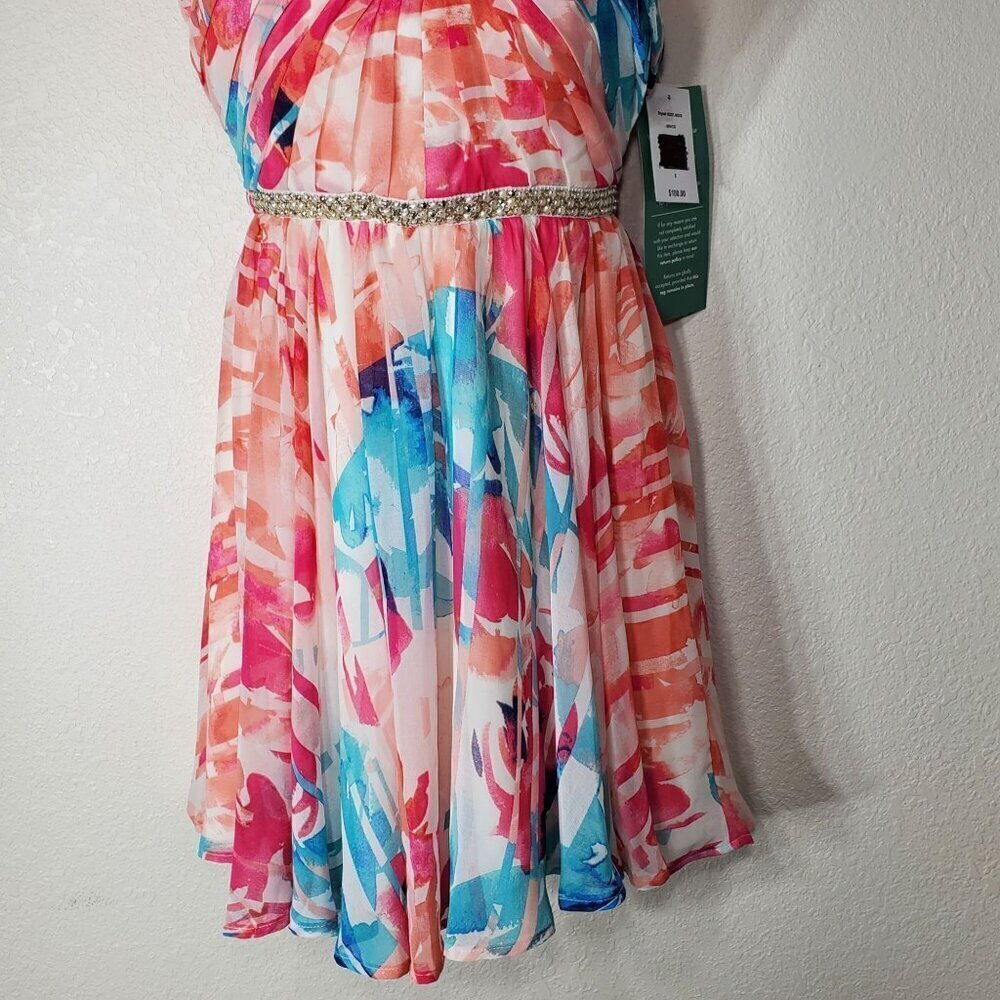 As U Wish Love Reign Strapless Floral Dress Size 5 With Rhinestone Waistband - Picture 12 of 14